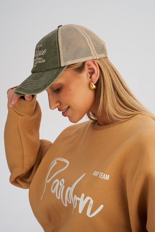 czapki damskie Czapka truckerka VINTAGE TSC zielona