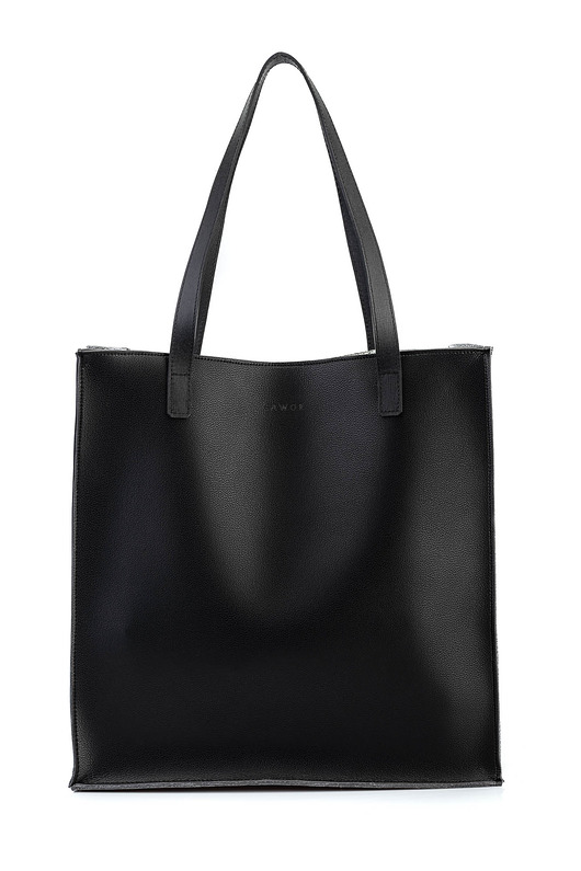 torby na ramię Torba z eko skóry ze skórzanymi uszami czarna