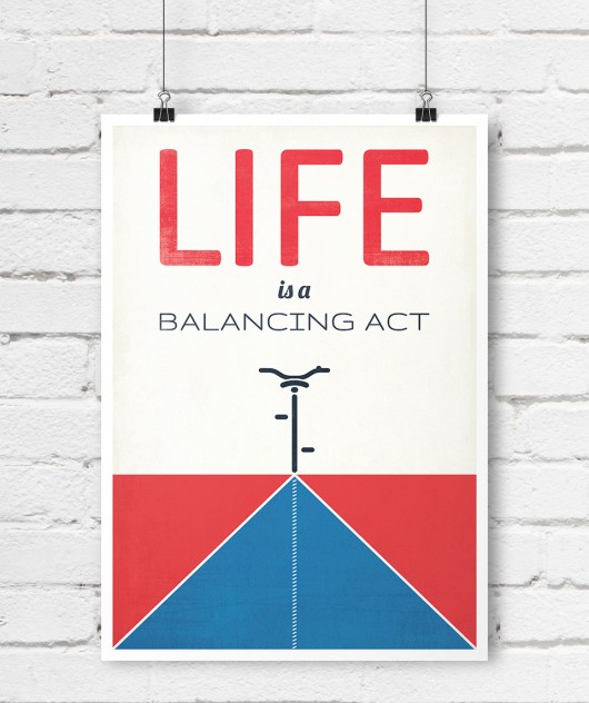 Life is a balancing act, rower, plakat, A2 Galeria EMU