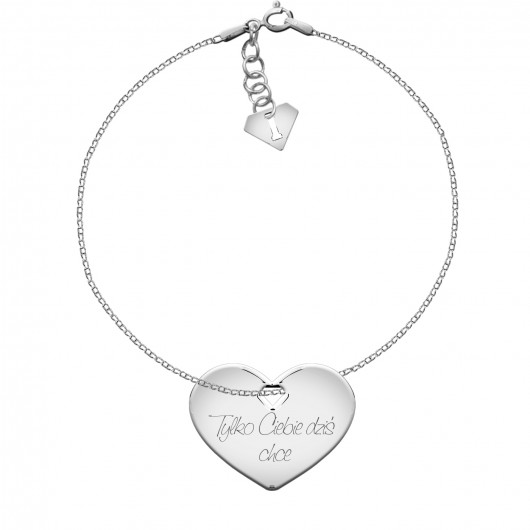 Bransoletka Charming - serce proste grawer by ilo