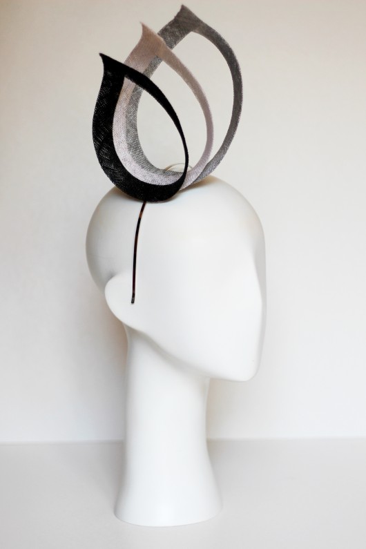 Płomienny fascynator - szary BOZKA Luxury Handmade