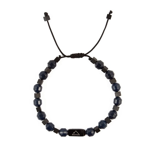biżuteria męska Jadeit z Hematytem (kostka) na sznurku - męska bransoletka z kamieniem szczęś