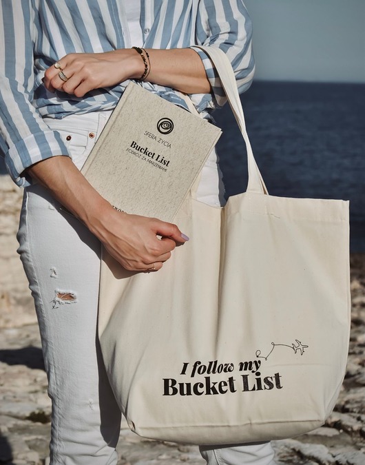 kalendarze i plannery SET: BUCKET LIST wieloletni planner marzeń i celów + TORBA SHOPPER BAG
