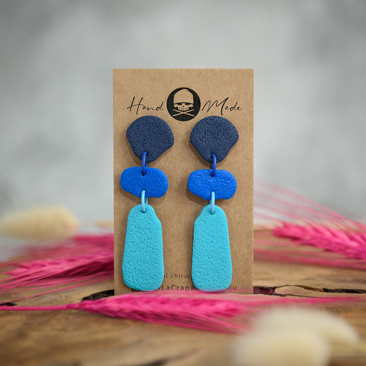 kolczyki z masy plastycznej Kolczyki Tamara - niebieskie