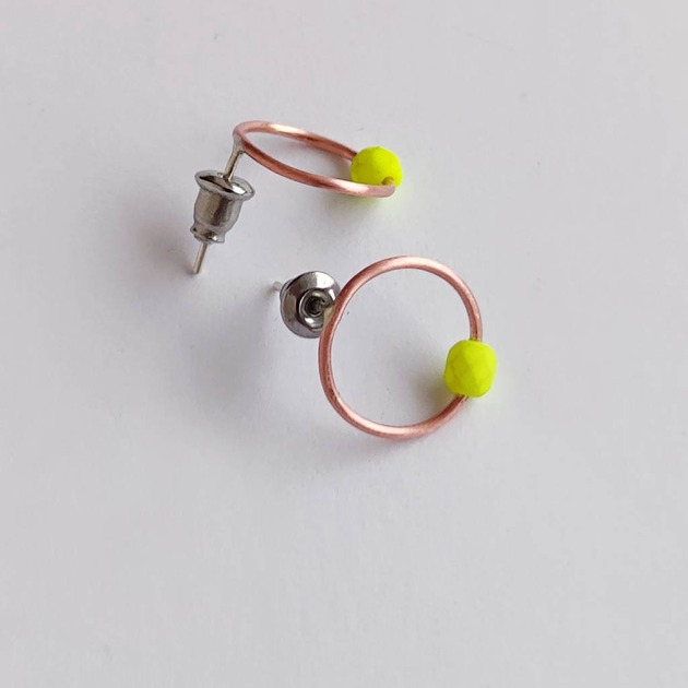 kolczyki z kamieniami Kolczyki OKRĄG