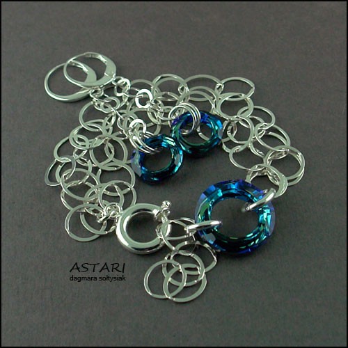 kryształ SWAROVSKI BERMUDA BLUE I SREBRO Astari