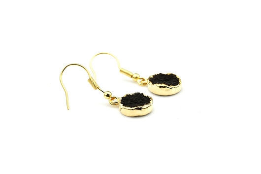 Earrings Druzy Agatu złoto Brazi Druse Jewelry