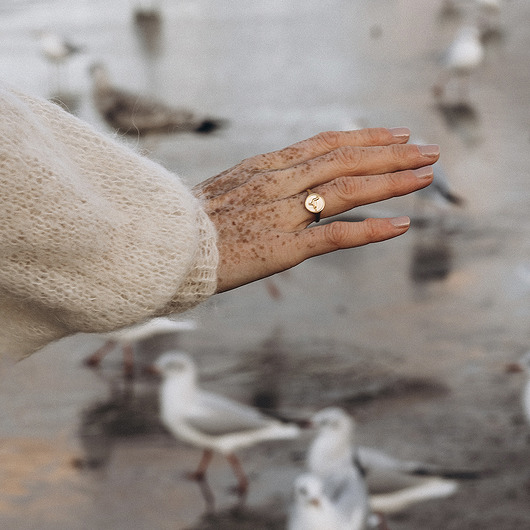 pierścionki złote Sygnet Mewa