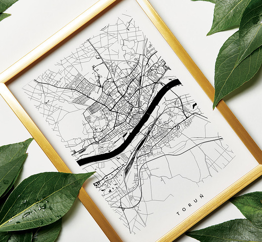 plakaty Toruń - mapa Torunia - plakat z mapą