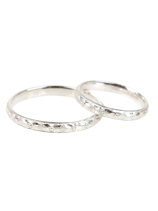 obrączki ślubne Srebrne obrączki z roślinną fakturą