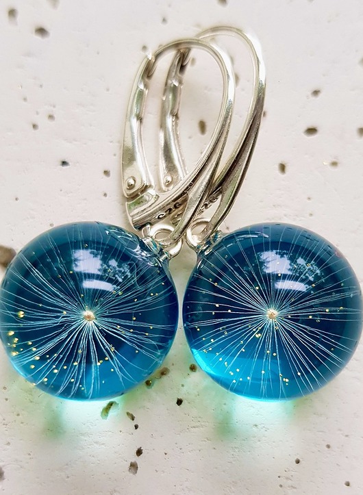 Kolczyki srebrne z nasionami dmuchawca Grol Jewellery