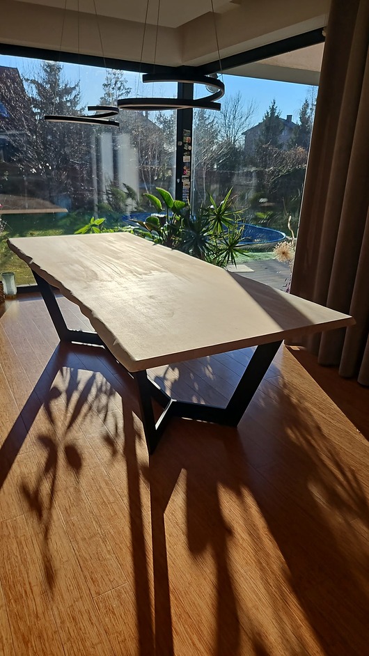 stoły Drewniany stół dębowy 180x90 cm naturalna krawędź