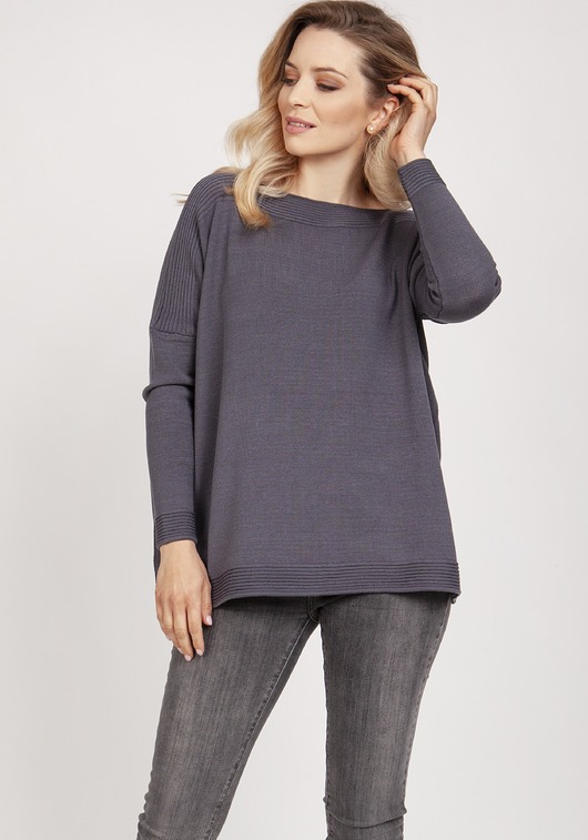 Dzianinowa bluza - SWE222 MKM grafit MKMswetry