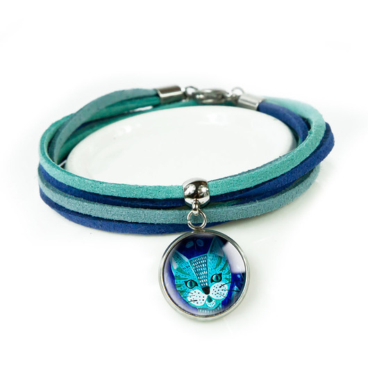 BLUE CAT  bransoletka z rzemieniami muamua design