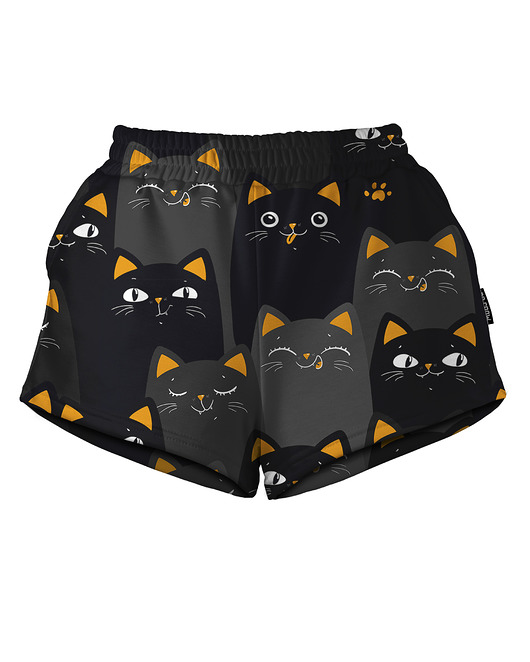 szorty damskie Shorty Spodenki Damskie DR.CROW Cats Orange