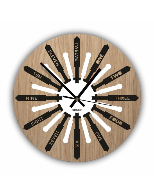 zegary Drewniany zegar ścienny Z6 30 cm