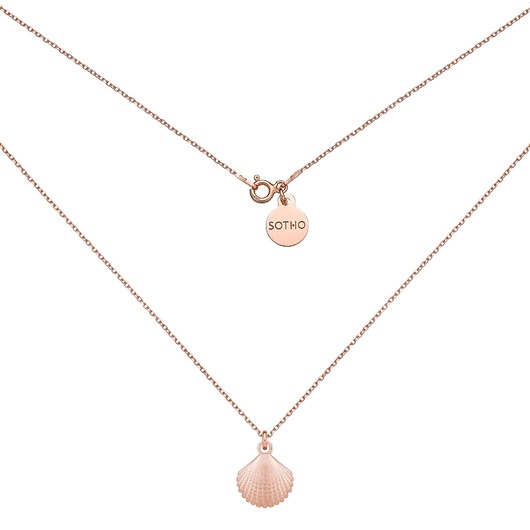 złote naszyjniki Naszyjnik z różowego złota z muszelką