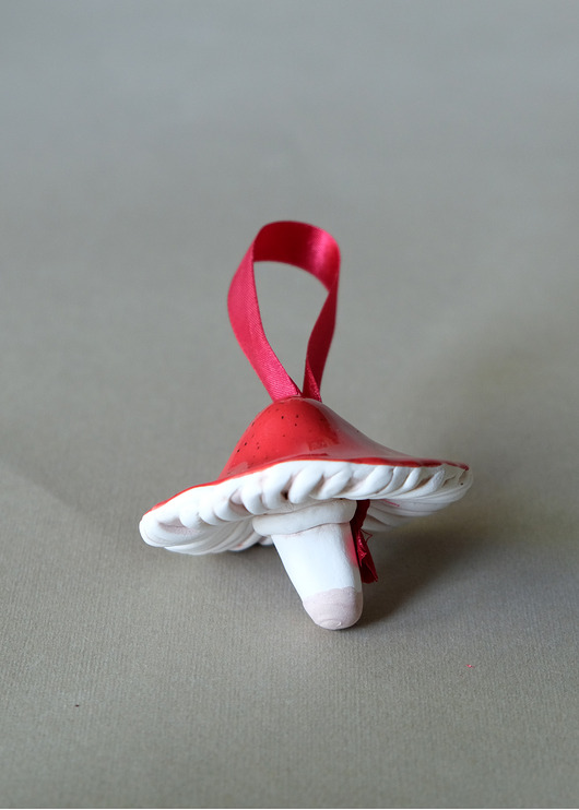 ozdoby choinkowe Grzybek ceramiczny