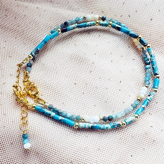 bransoletki z kamieni naturalnych Komplet Bransoletek z kamieni , JASPIS APATYT