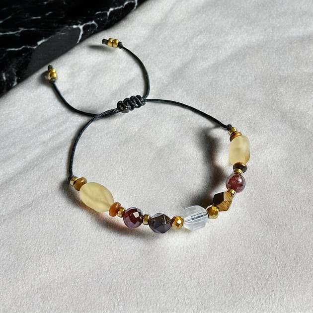 bransoletki z kamieni naturalnych LEW - zodiac collection : NEW gold