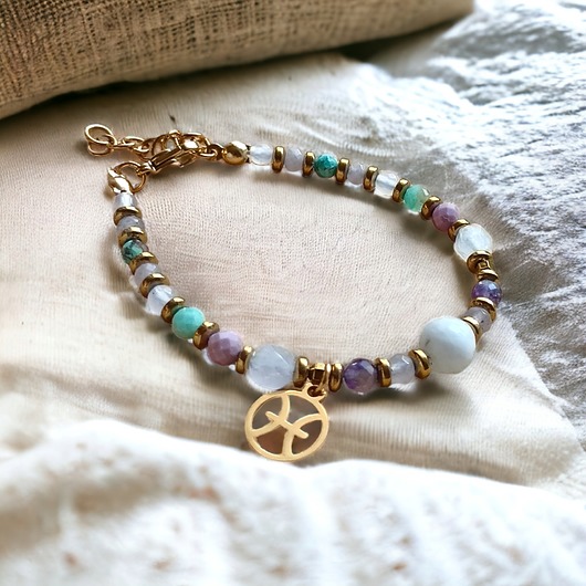 bransoletki z kamieni naturalnych RYBY - zodiac collection - PREMIUM