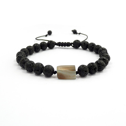 bransoletki z kamieni naturalnych W paski bransoletka z agatem