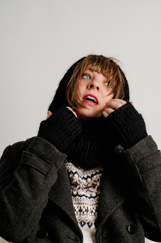 czapki damskie Balaclava wełniana czapka kominiarka z wełny peruwiańskiej WOOLY czarna