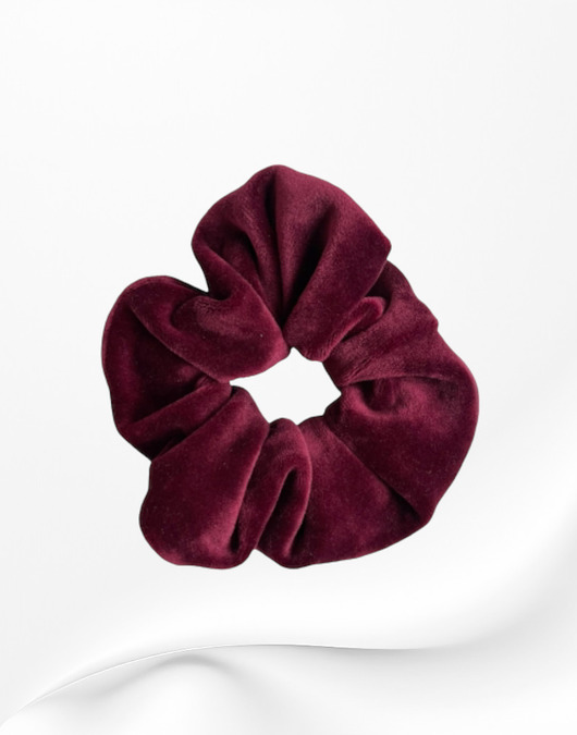 gumki do włosów Gumka frotka scrunchie welurowa bordowa
