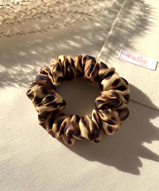 gumki do włosów Scrunchie Leopard w panterkę - 9 cm