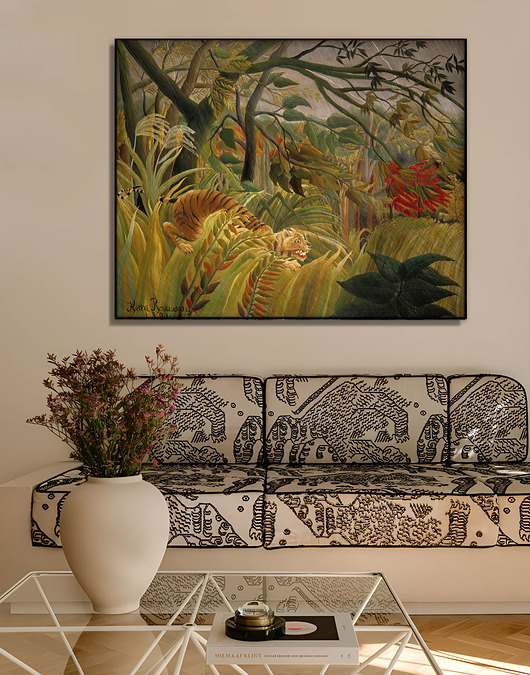 grafiki i ilustracje Henri Rousseau - Tygrys podczas burzy tropikalnej - obraz lub plakat