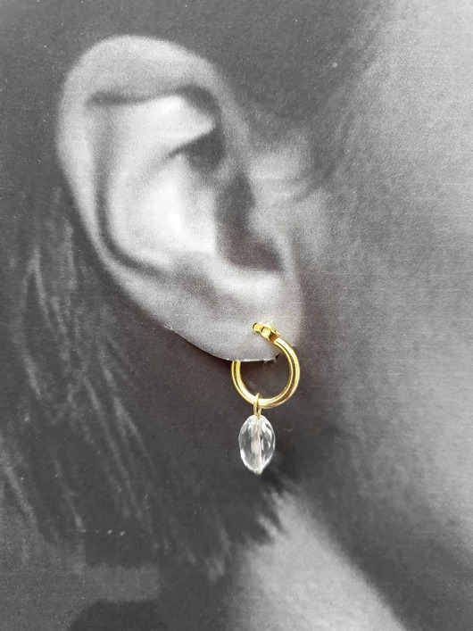 kolczyki z kamieniami Kolczyki LA MER kółka z kryształem górskim