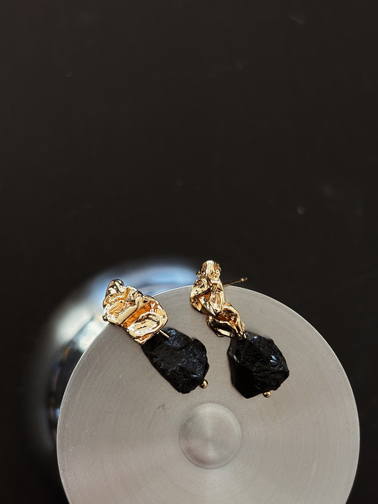 kolczyki pozłacane Kolczyki pozłacane z Turmalinem