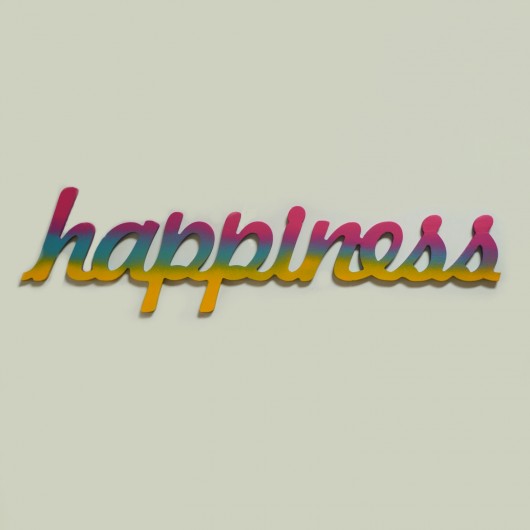 Napis drewniany 3D, HAPPINESS, multicolor Rabose Workshop
