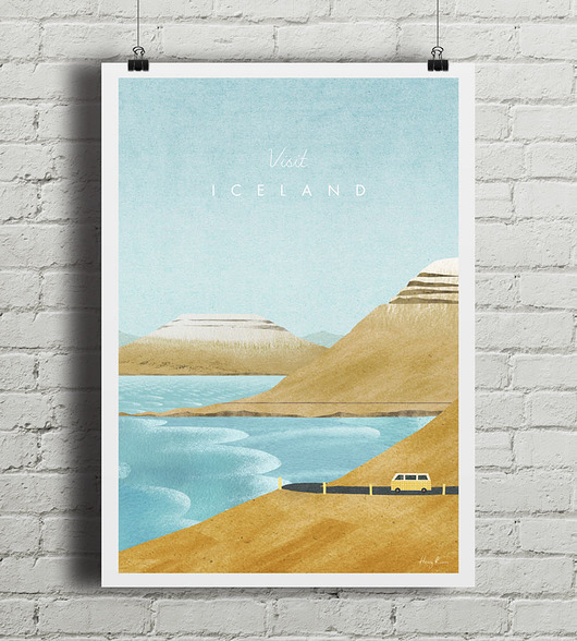 Islandia - vintage plakat minimalmill
