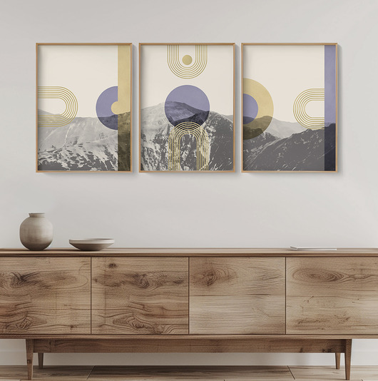 plakaty Plakaty góry Tatry, zestaw/tryptyk w stylu mid-century, do salonu, sypialni.
