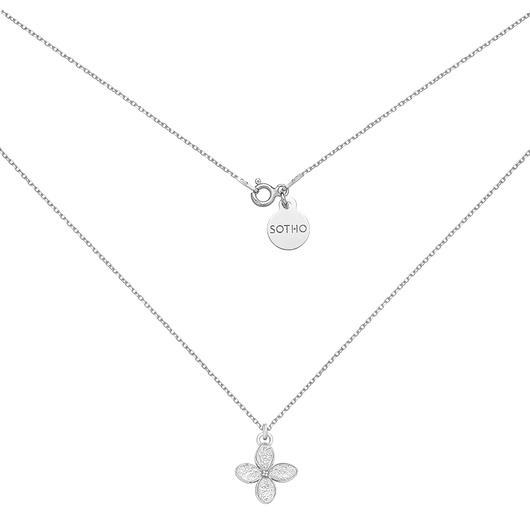 srebrne naszyjniki Srebrny naszyjnik z kwiatkiem