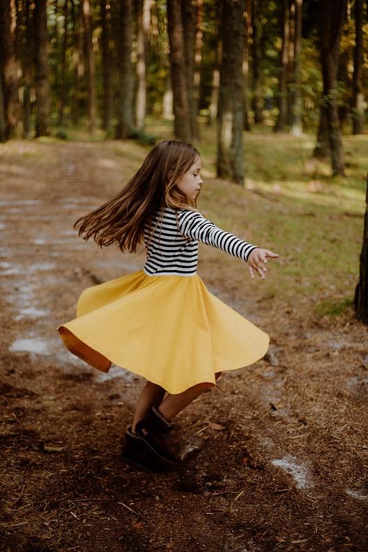 Sukienka Angelina Stripes dół pomarańczowy Konopka