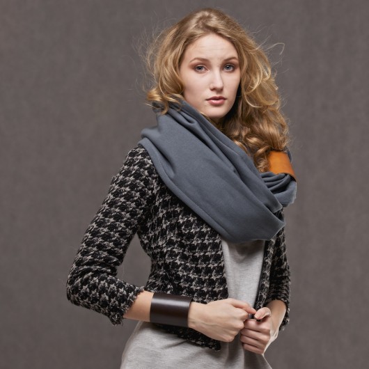 Dzianinowy Komin Szal Etola Pareo Tuba - Grafit CADOaccessories