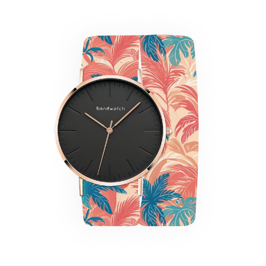 zegarki damskie Zegarek damski wiązany - Coral Palm - Tarcza Różowe złoto