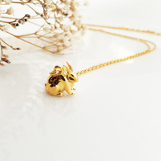 złote naszyjniki Naszyjnik z króliczkiem, złoty królik zawieszka