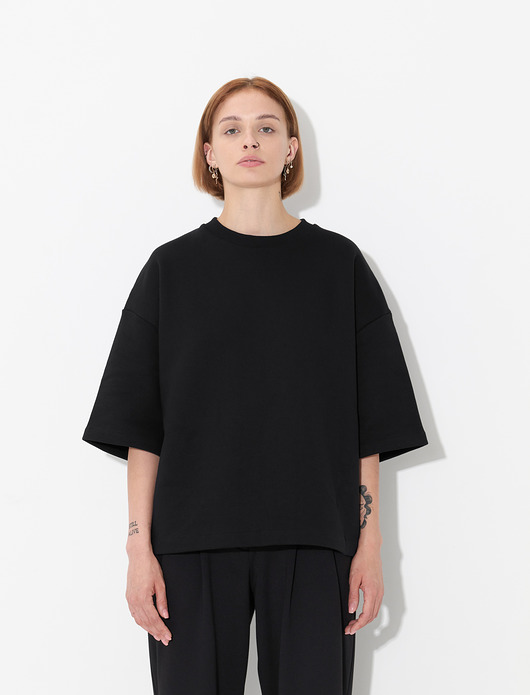 bluza bez kaptura damska Krótka bluza oversize - bawełna organiczna