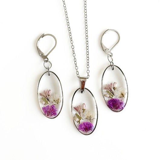 komplet biżuterii Komplet biżuterii z kwiatami