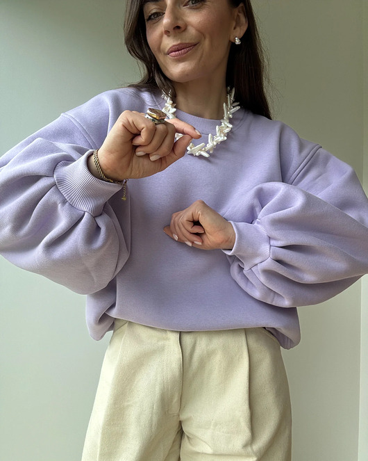 bluza bez kaptura damska Bluza Enjoyable lavender