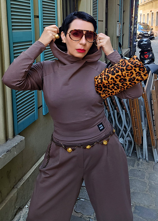 bluza z kapturem damska New BLUZA z Kapturem W O D A