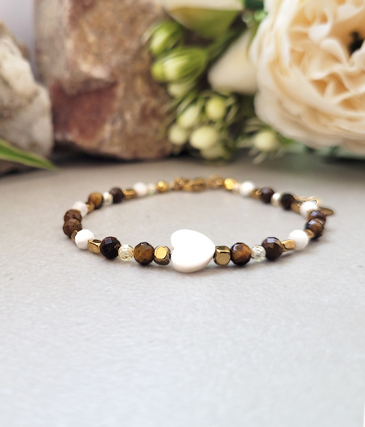 bransoletki z kamieni naturalnych MIŁOŚĆ i OBFITOŚĆ z sercem