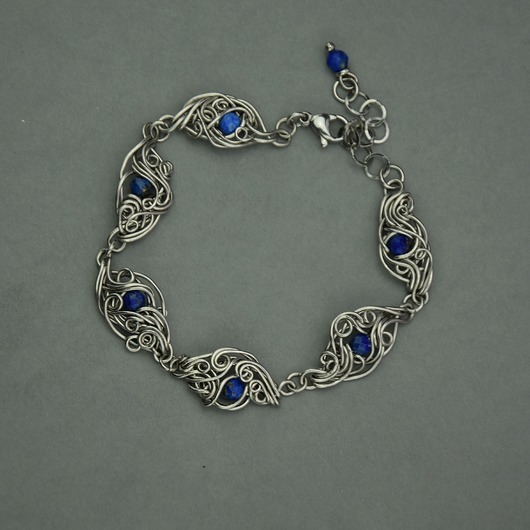 bransoletki wire wrapping Bransoletka regulowana niebieski apatyt wire wrapping