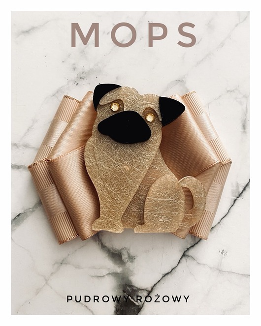 broszki Kolekcja Pop Art Dog Brosza z MOPSEM  / PUG 1 szt
