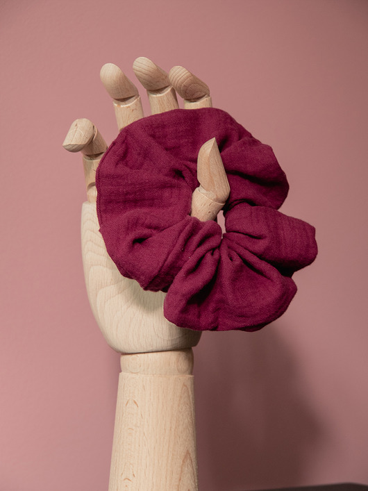 gumki do włosów Scrunchie  czerwone wino