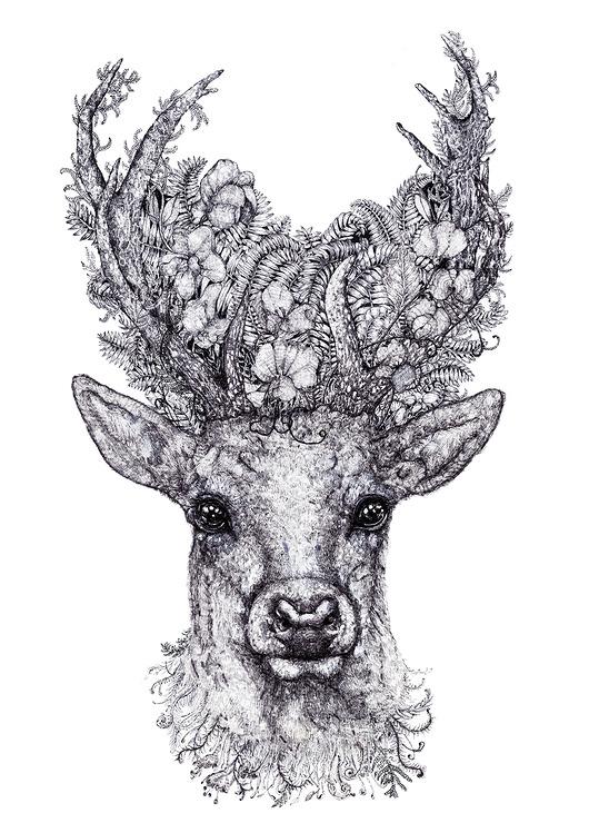 grafiki i ilustracje Jeleń- grafika- ilustracja