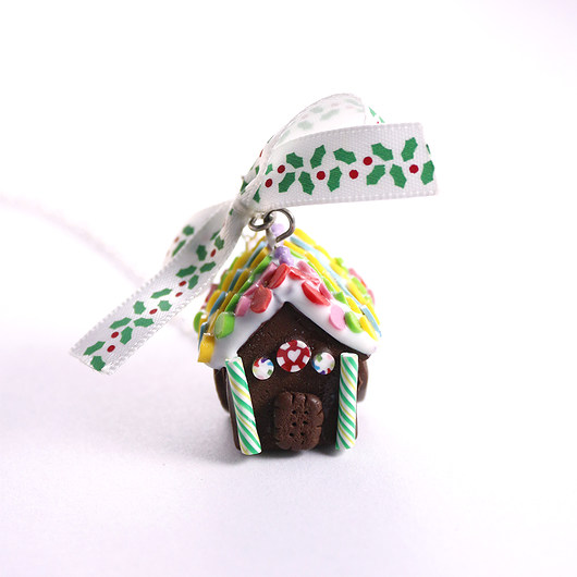Domek z piernika naszyjnik święta fimo  prezent Lemon Lovely